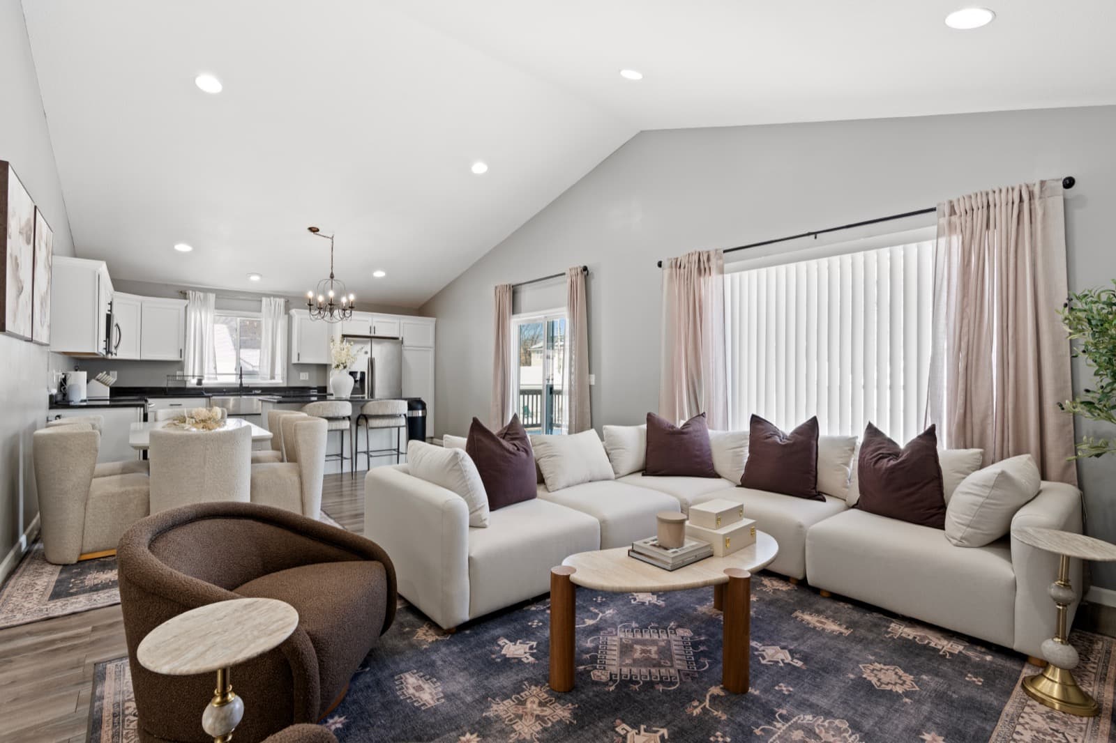 The open-plan living room